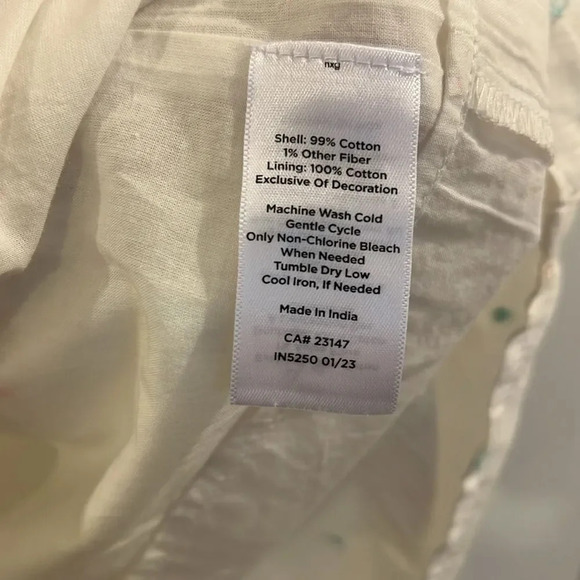 Embroidered Square Neck Top with Funfetti Detail - Talbots - Size XS - Picture 5 of 6